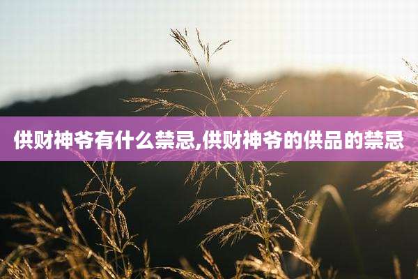 供财神爷有什么禁忌,供财神爷的供品的禁忌
