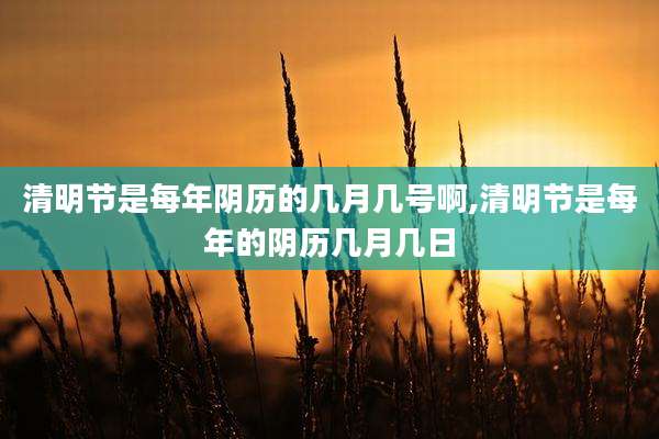 清明节是每年阴历的几月几号啊,清明节是每年的阴历几月几日