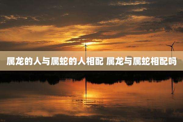 属龙的人与属蛇的人相配 属龙与属蛇相配吗