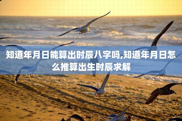 知道年月日能算出时辰八字吗,知道年月日怎么推算出生时辰求解
