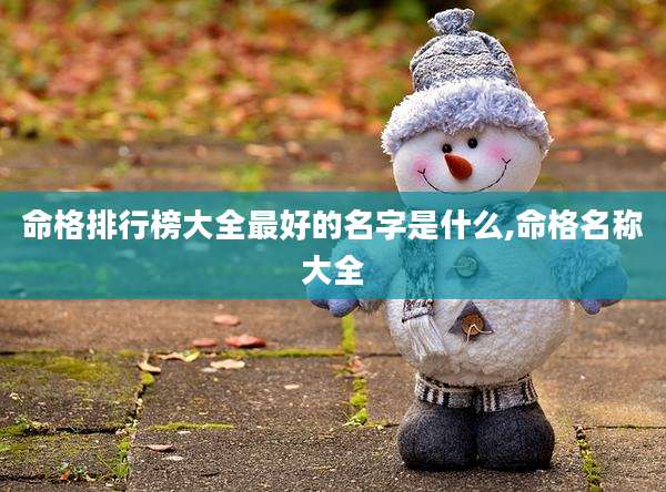 命格排行榜大全最好的名字是什么,命格名称大全
