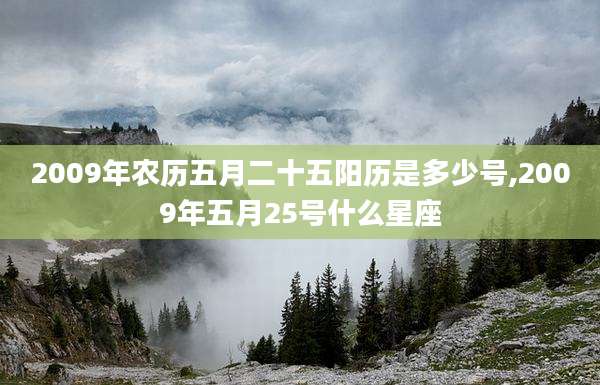 2009年农历五月二十五阳历是多少号,2009年五月25号什么星座