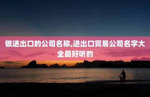 做进出口的公司名称,进出口贸易公司名字大全最好听的