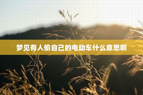 梦见有人偷自己的电动车什么意思啊