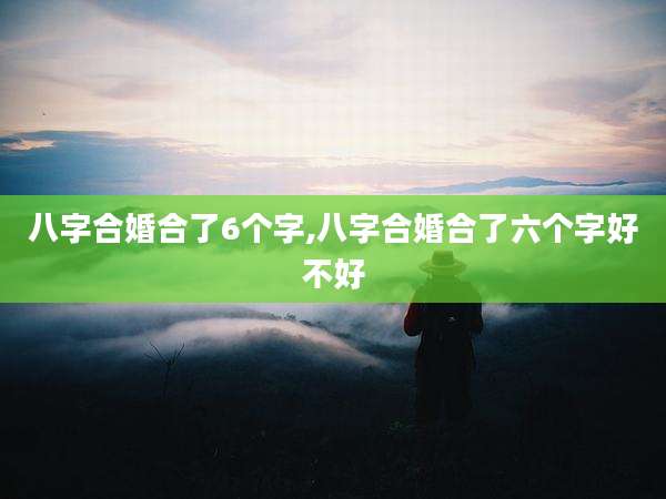 八字合婚合了6个字,八字合婚合了六个字好不好