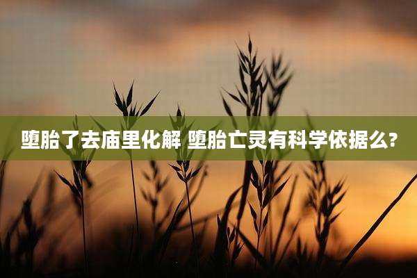 堕胎了去庙里化解 堕胎亡灵有科学依据么?