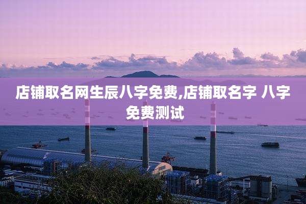 店铺取名网生辰八字免费,店铺取名字 八字 免费测试