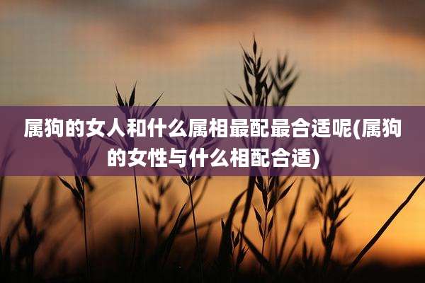 属狗的女人和什么属相最配最合适呢(属狗的女性与什么相配合适)