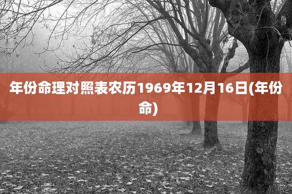 年份命理对照表农历1969年12月16日(年份 命)