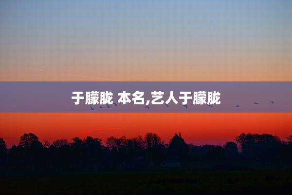 于朦胧 本名,艺人于朦胧