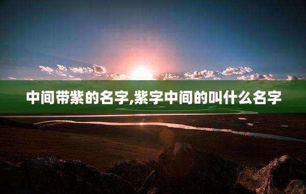 中间带紫的名字,紫字中间的叫什么名字