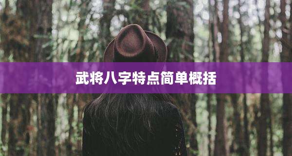 武将八字特点简单概括
