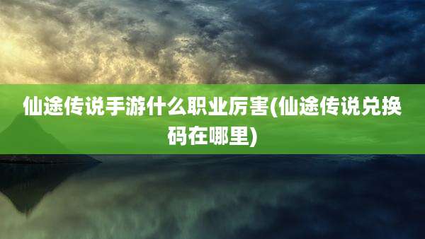 仙途传说手游什么职业厉害(仙途传说兑换码在哪里)