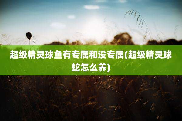 超级精灵球鱼有专属和没专属(超级精灵球蛇怎么养)