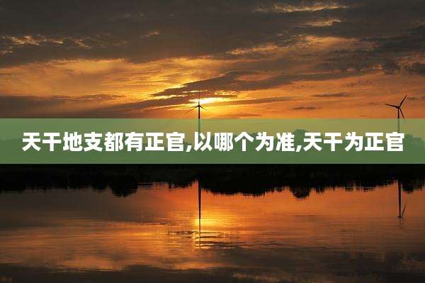 天干地支都有正官,以哪个为准,天干为正官