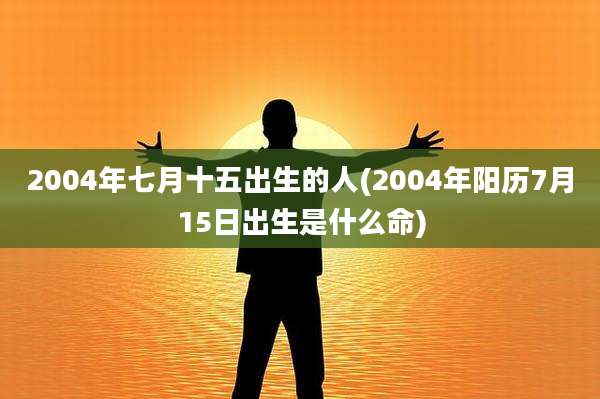 2004年七月十五出生的人(2004年阳历7月15日出生是什么命)