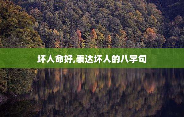 坏人命好,表达坏人的八字句