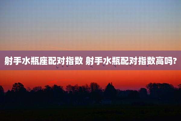 射手水瓶座配对指数 射手水瓶配对指数高吗?