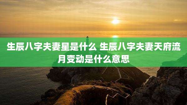 生辰八字夫妻星是什么 生辰八字夫妻天府流月变动是什么意思