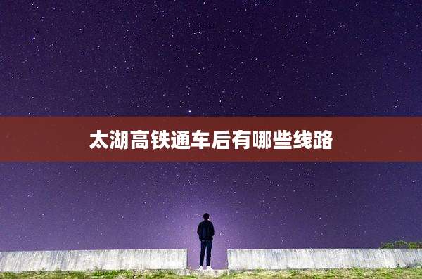太湖高铁通车后有哪些线路