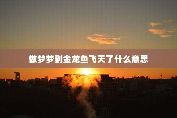 做梦梦到金龙鱼飞天了什么意思