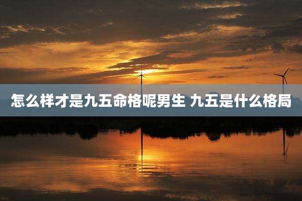 怎么样才是九五命格呢男生 九五是什么格局