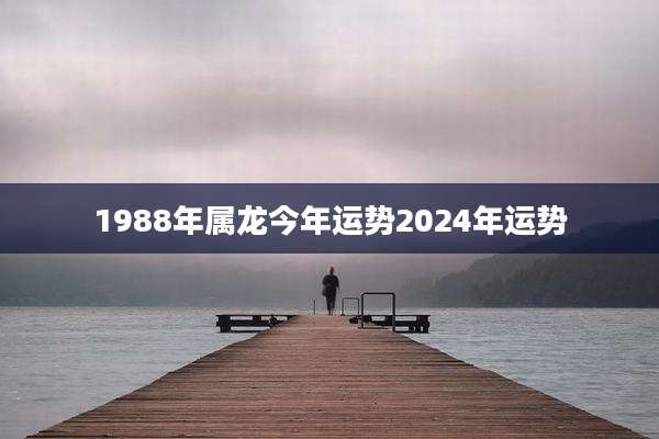 1988年属龙今年运势2024年运势