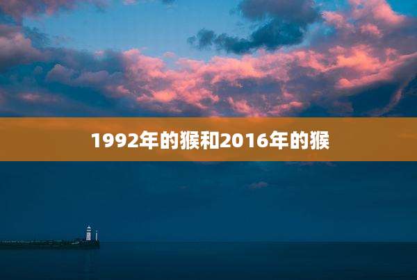 1992年的猴和2016年的猴