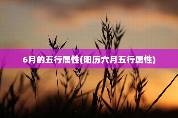 6月的五行属性(阳历六月五行属性)