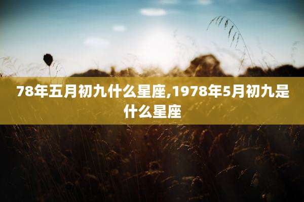 78年五月初九什么星座,1978年5月初九是什么星座