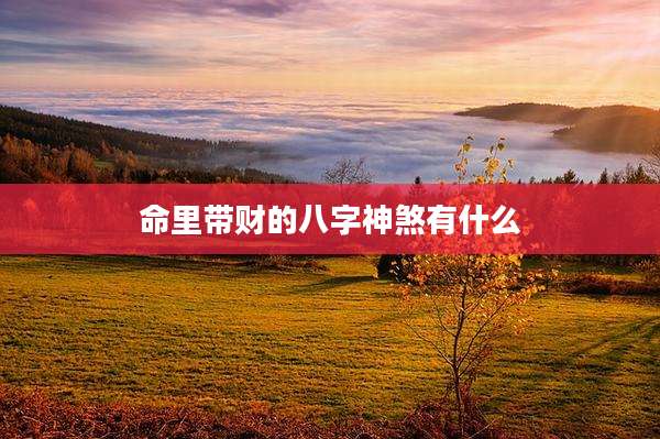 命里带财的八字神煞有什么