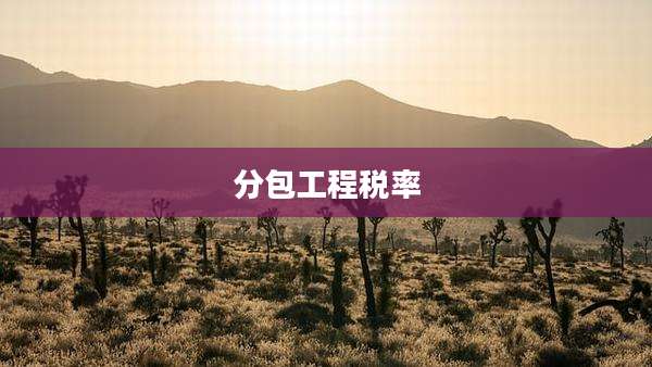分包工程税率