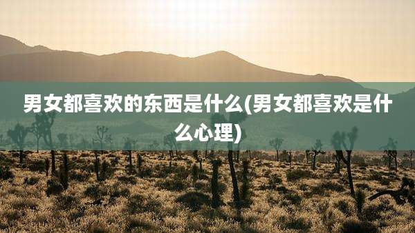 男女都喜欢的东西是什么(男女都喜欢是什么心理)