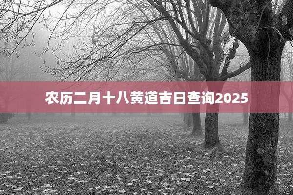 农历二月十八黄道吉日查询2025
