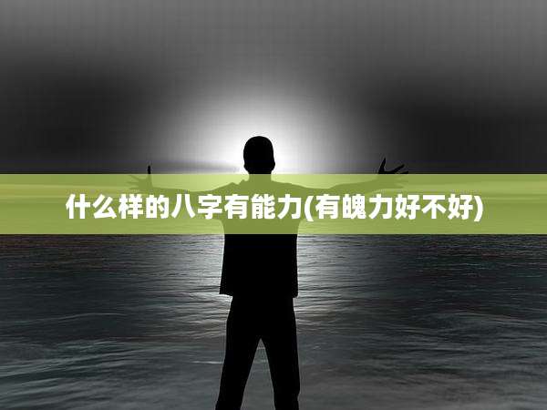什么样的八字有能力(有魄力好不好)