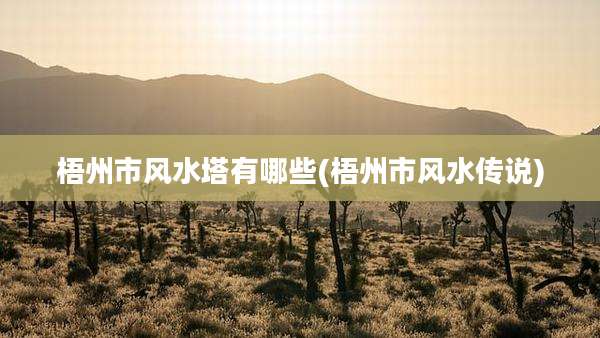 梧州市风水塔有哪些(梧州市风水传说)