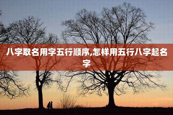 八字取名用字五行顺序,怎样用五行八字起名字