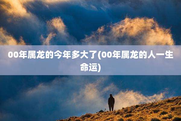 00年属龙的今年多大了(00年属龙的人一生命运)
