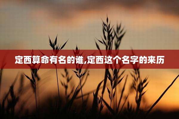 定西算命有名的谁,定西这个名字的来历