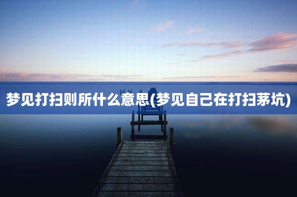 梦见打扫则所什么意思(梦见自己在打扫茅坑)