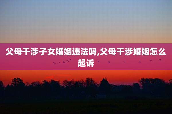 父母干涉子女婚姻违法吗,父母干涉婚姻怎么起诉