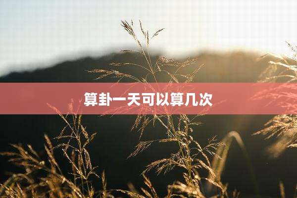 算卦一天可以算几次