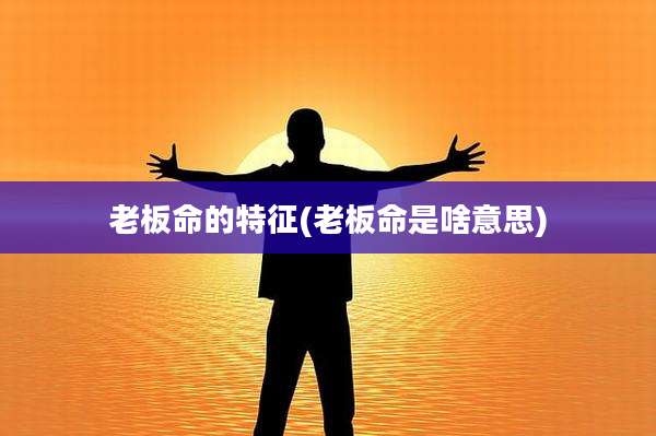老板命的特征(老板命是啥意思)
