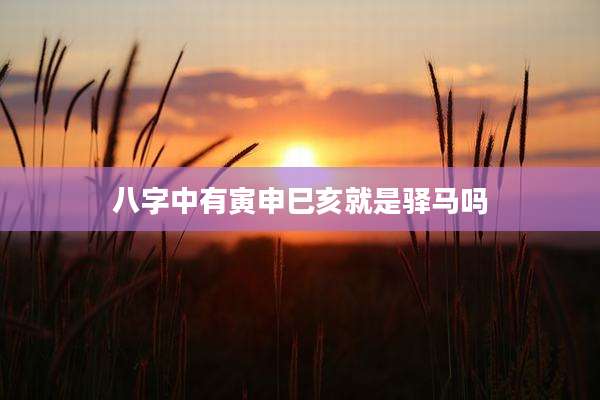 八字中有寅申巳亥就是驿马吗