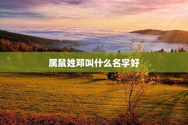 属鼠姓邓叫什么名字好