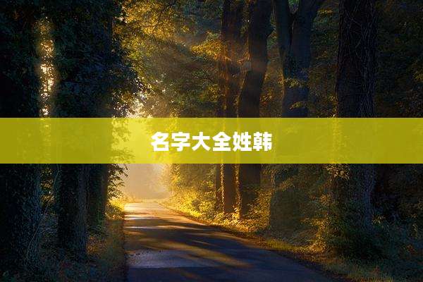 名字大全姓韩