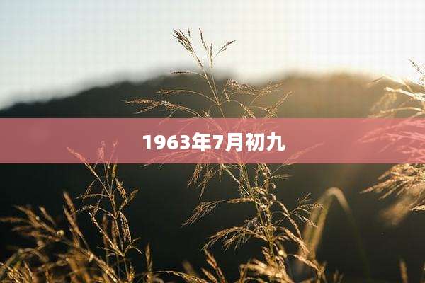 1963年7月初九