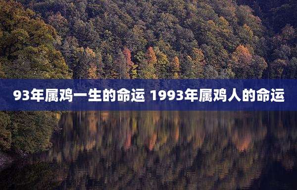 93年属鸡一生的命运 1993年属鸡人的命运