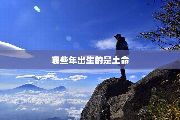 哪些年出生的是土命