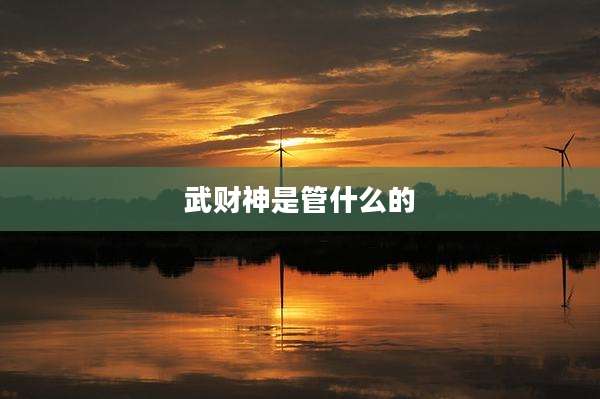 武财神是管什么的